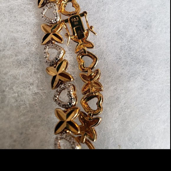 NWT Two tones X and hearts bracelet sterling silver 925 bracelet - Picture 4 of 6